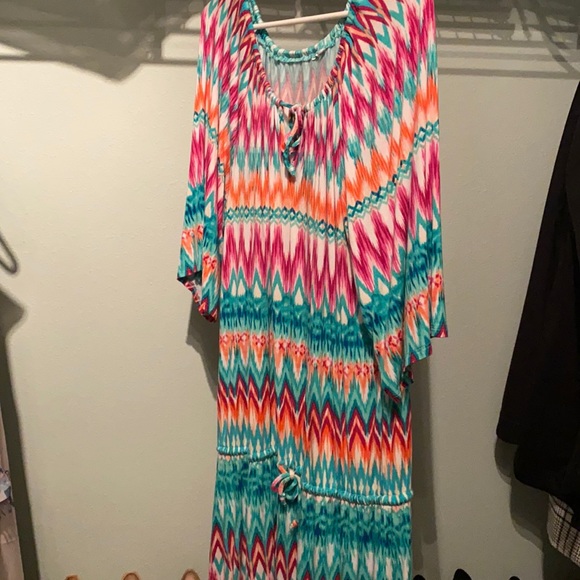 Other - Gorgeous teal and turquoise and orange beach dress
